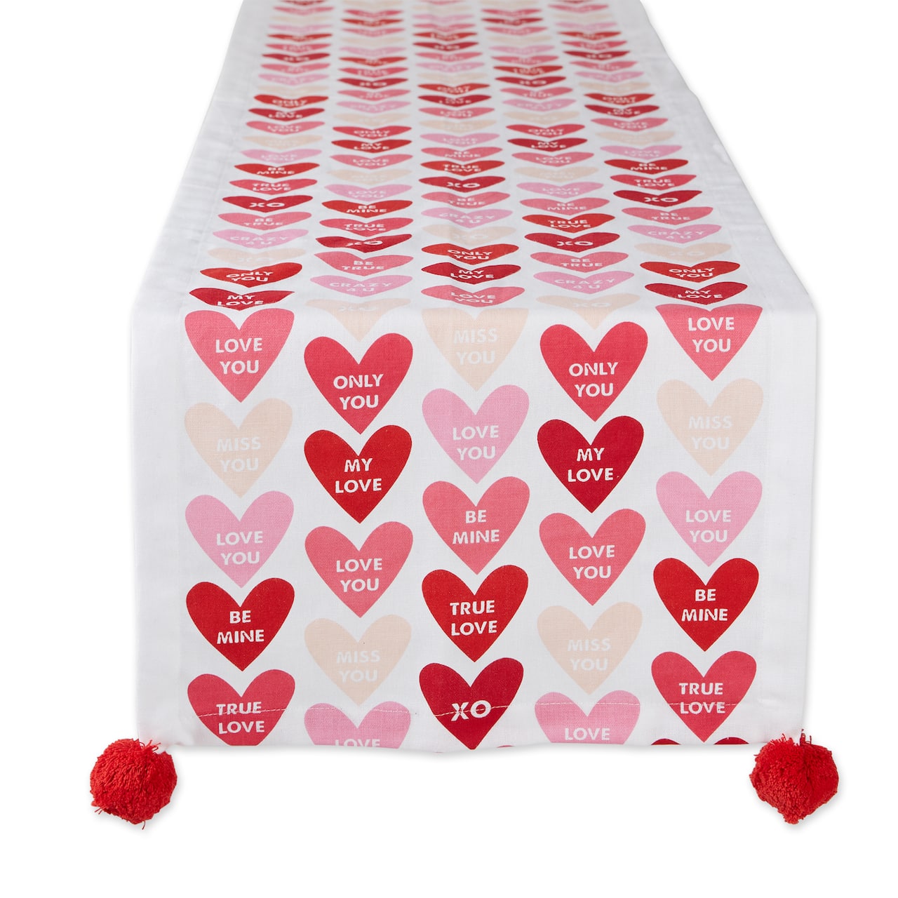 DII® 72" Conversation Hearts Print Table Runner